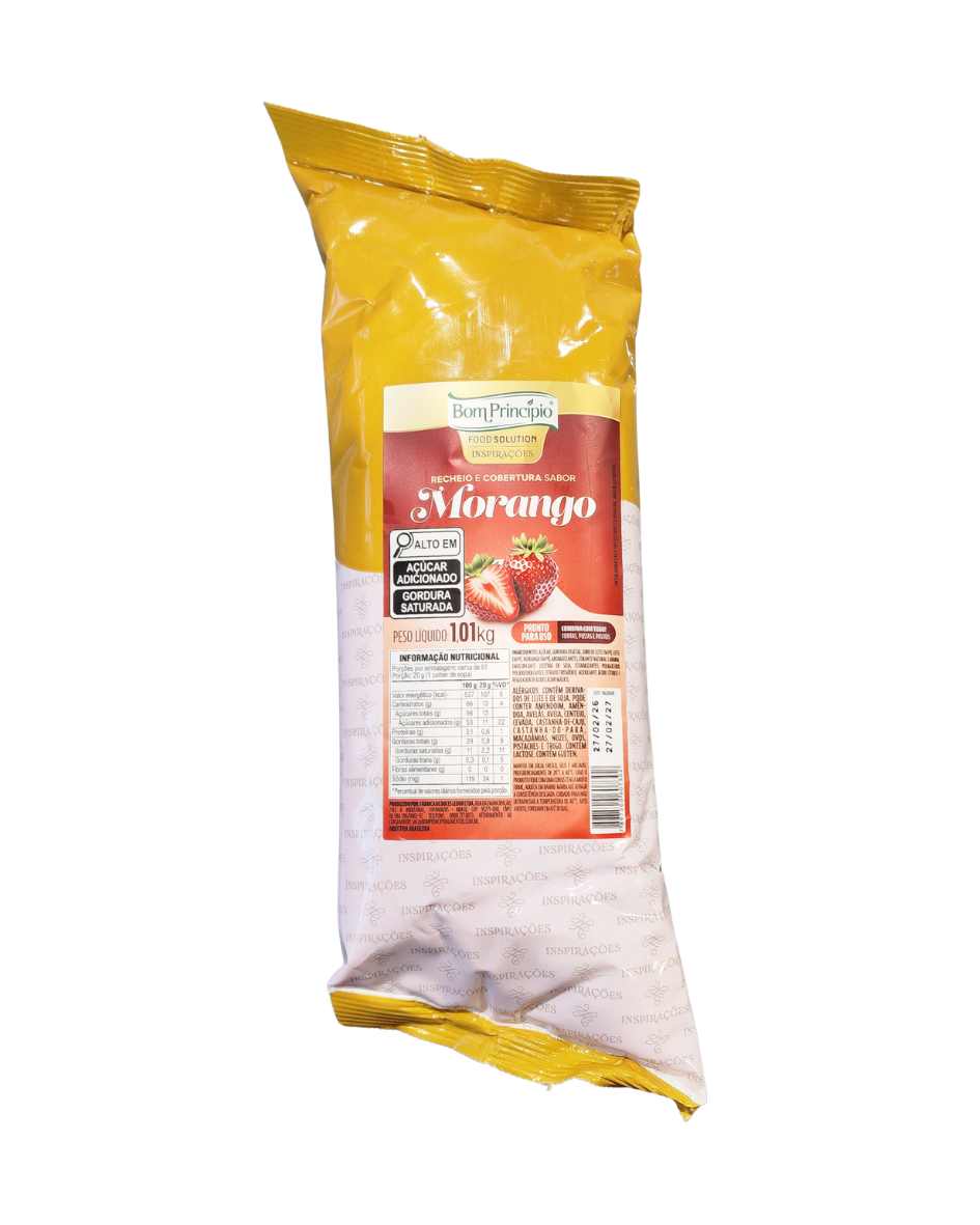 Recheio e cobertura Morango Bisn Bom Principio 1,01kg